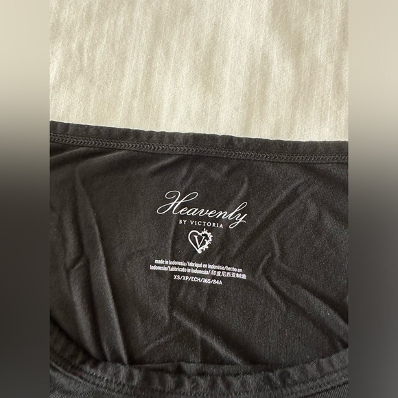 Victoria's Secret Black Heavenly Front Twist Back Tie Crop Tee Top Size XS - Picture 5 of 8